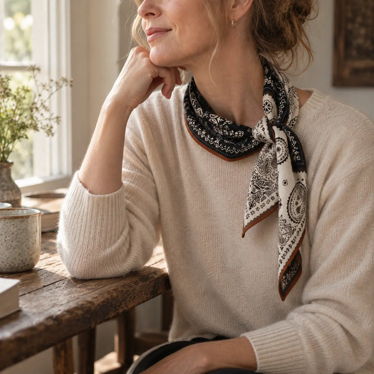 Natural Veil | Wool & Silk Neck Wrap // 002
