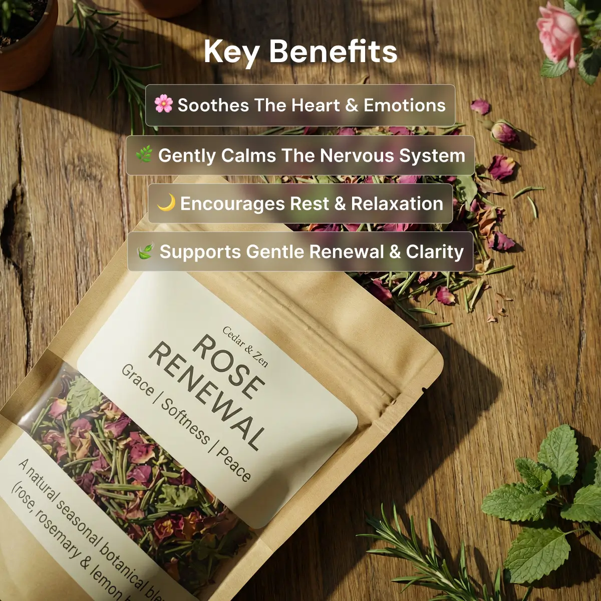 Rose Renewal Botanical Blend - Rose, Rosemary & Lemon Balm